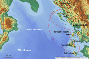 Karte Segelkreuzfahrt Amalfi