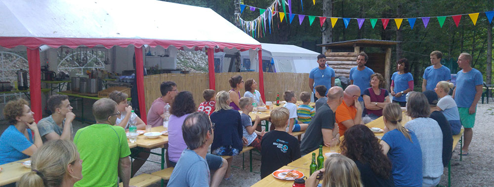 Abendessen im Sloweniencamp