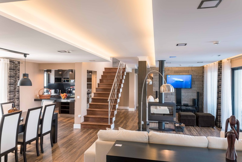 Atlantic Heritage Luxury Villa_kitchenette_stairs_living area