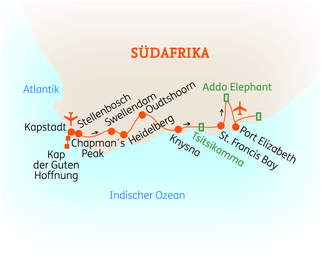 Südafrika: Höhepunkte auf der Gardenroute